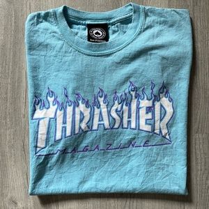 THRASHER T SHIRT BABY BLUE SIZE MEDIUM